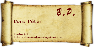 Bors Péter névjegykártya